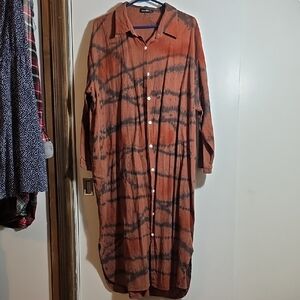 Stylish Tie-Dye Shirt Dress